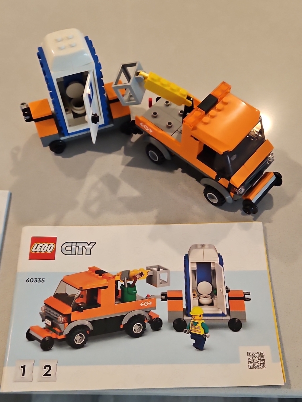 Lego City Tow Truck with Portable Toilet Trailer